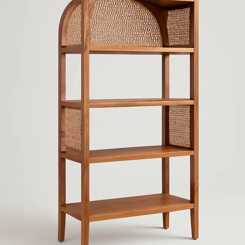 Boho Rattan Kitaplık açı